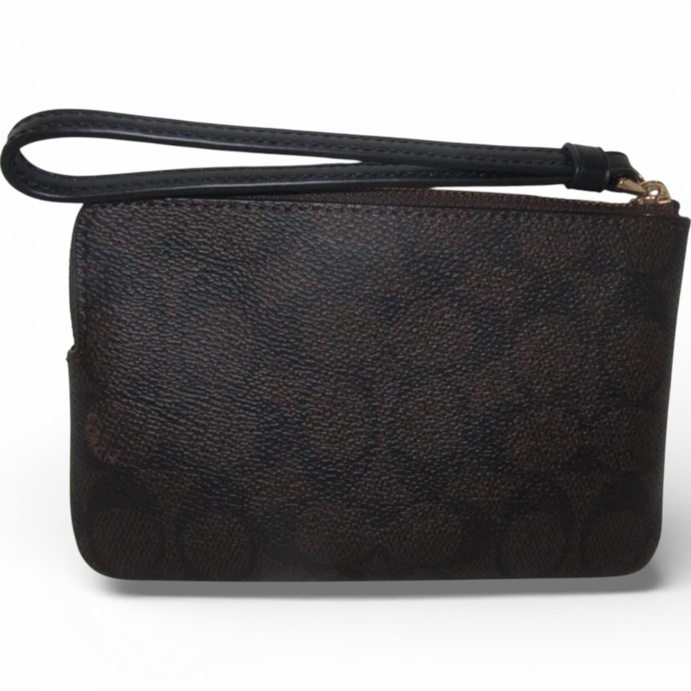 Coach Corner Zip Wristlet Signature Canvas Robot Print CW868 NWT - Picture 6 of 10